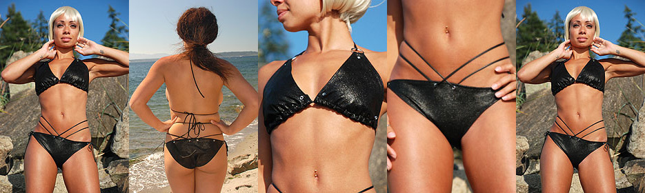 Black strap-tie bikini
