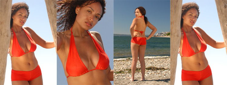 Orange boyshort bikini