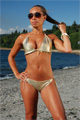 gold leather bikini