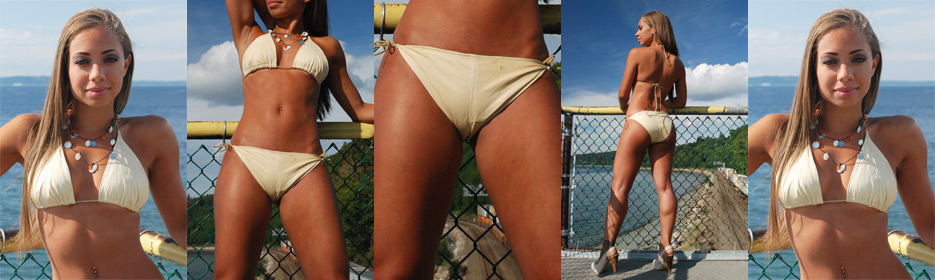 Yellow leather bikini
