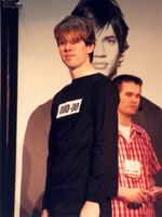 James Ritzman on stage modeling for American Crew in 2000