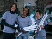 James Ritzman and the other models promoting Ashton Kutcher's 'The Butterfly Effect'.