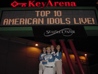 James Ritzman and the promotional modeling team for Kelloggs at the American Idol concert in 2002