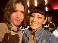 James Ritzman and Mallory Rockwell backstage while modeling for Redken in 2007