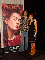 Model James Ritzman with Lori Zabel, Redken lead stylist