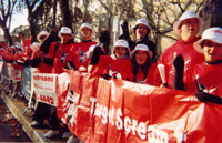 A promotional modeling gig for Target - James Ritzman is seen in the back (the only guy with a black jacket on over top of his red shirt).