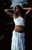 leah in white outfit
